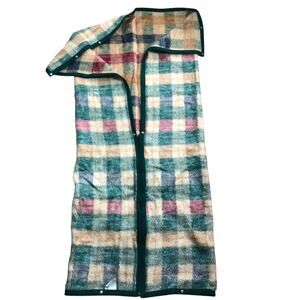 Biederlack Cuddle Wrap Throw Stadium Camp Blanket Plaid Snap Zipper USA‎